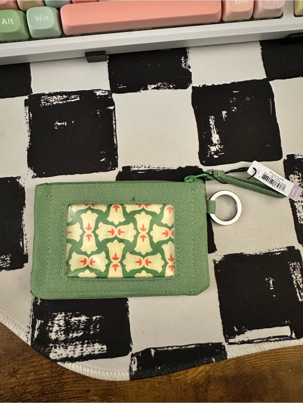 NWT Vera Bradley green Fabric ID Card Holder.